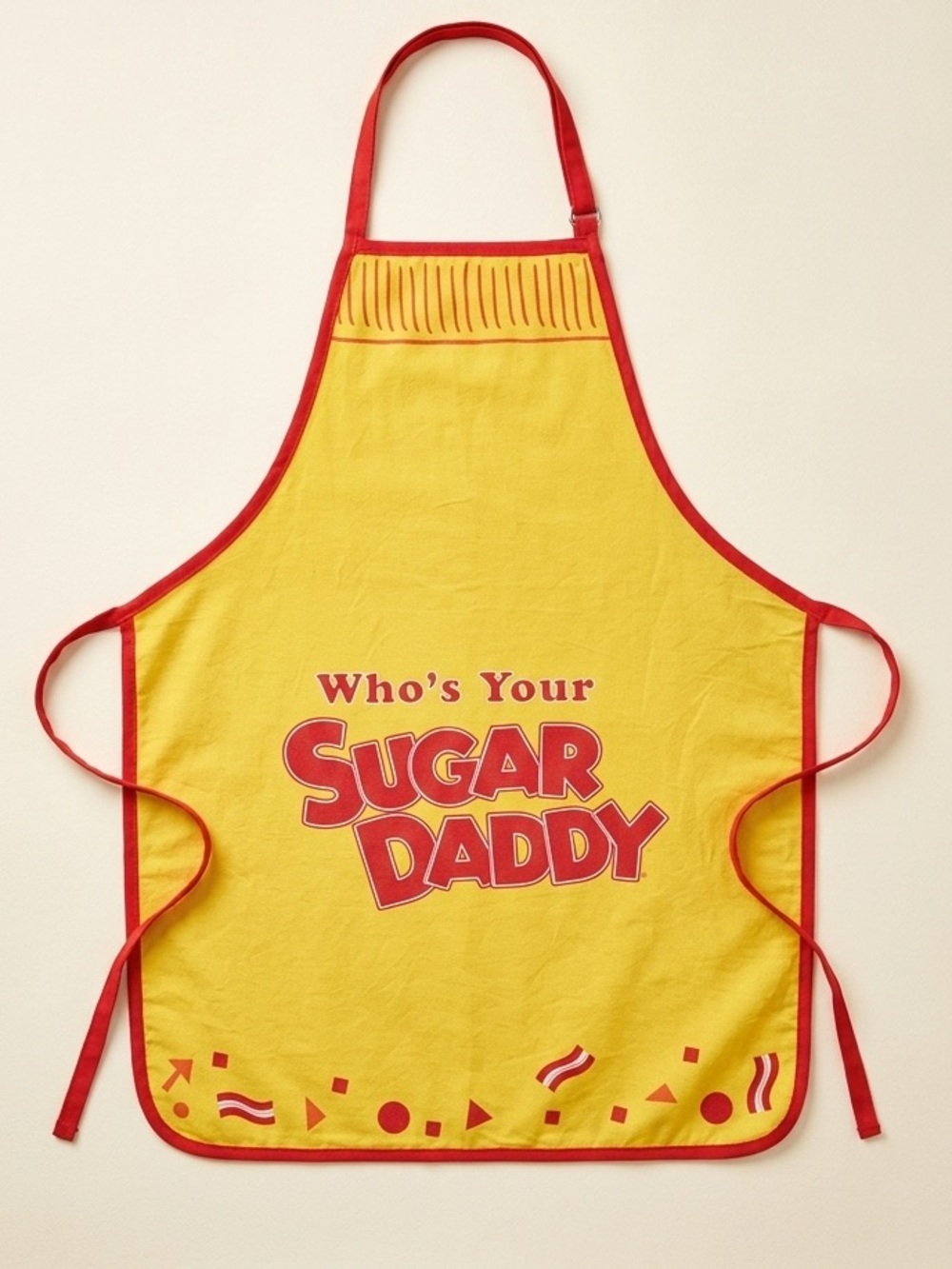 Vintage 2008 Sugar Daddy Who's Your Sugar Daddy Milk Caramel Candy Apron Yellow